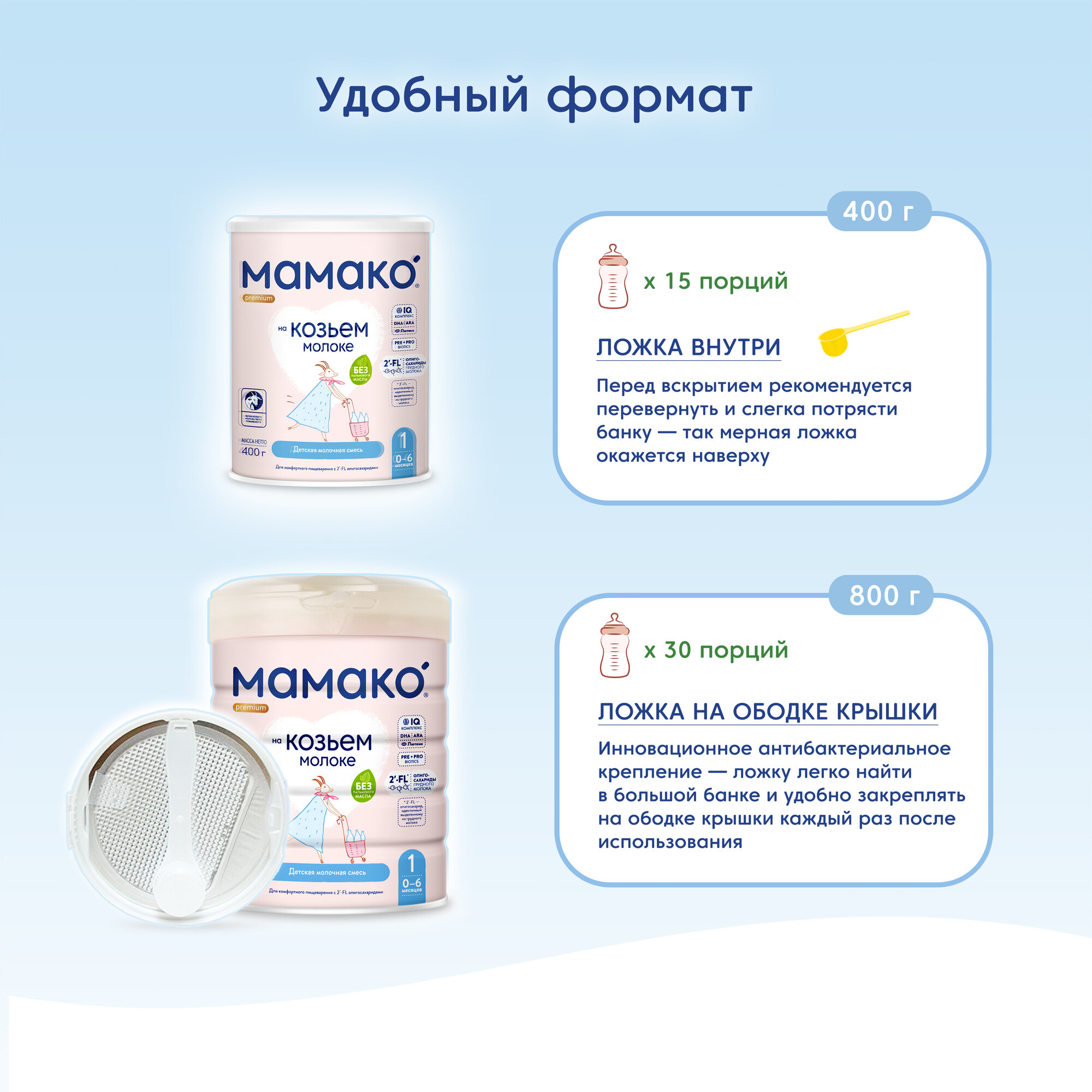Сухая адаптированная молочная смесь Мамако Premium 1 на основе козьего молока, 400гр - фото №11