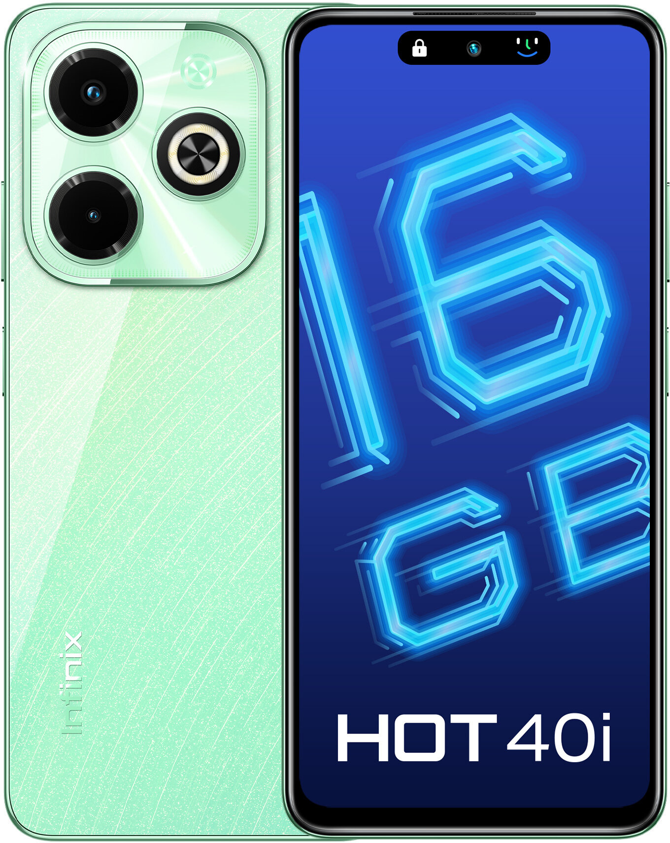 Телефон Infinix Hot 40i 8/256Gb зеленый (X6528B)