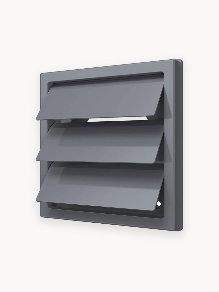 Выход стенной ERA 4141К35,5Ф, серый фланец 355 мм, жалюзи, 410x410 мм ASA-пластик