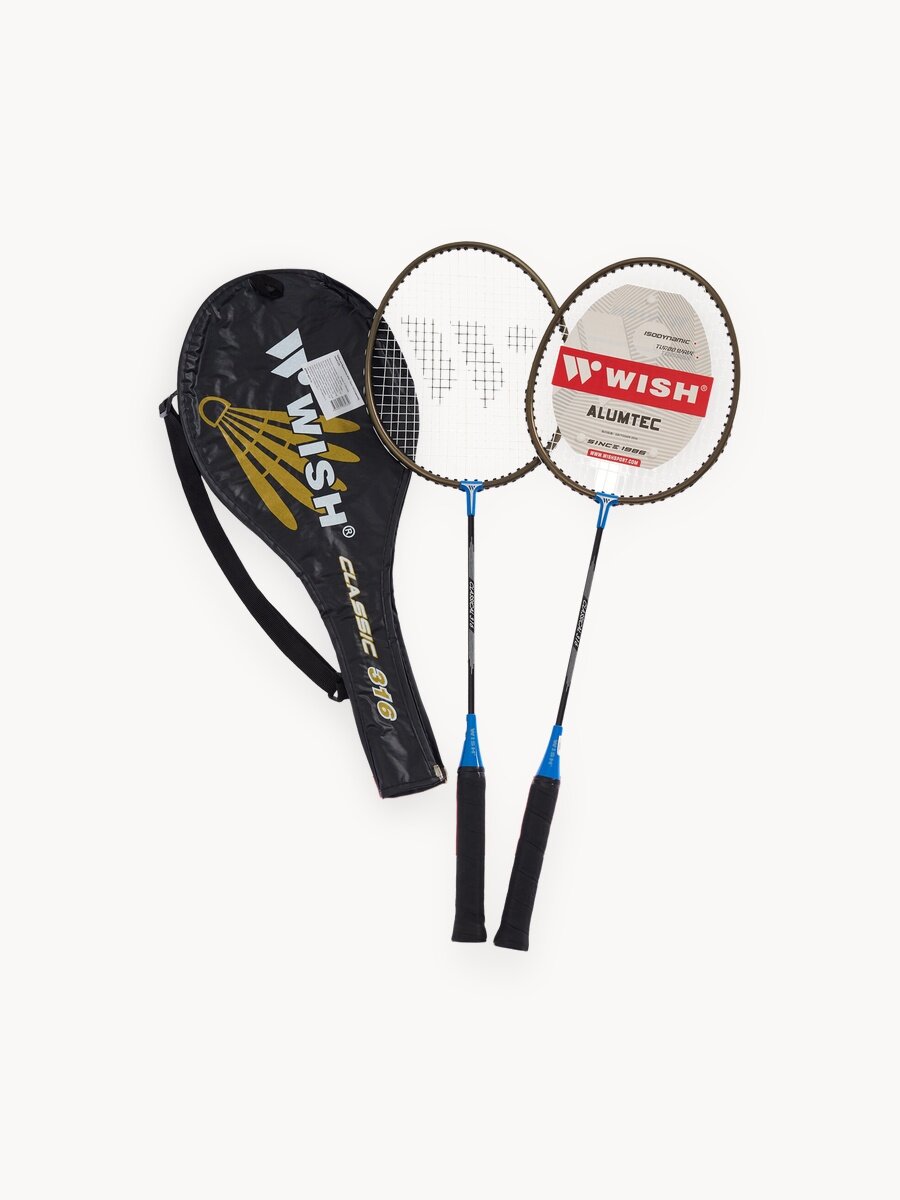 Набор для бадминтона WISH Classic 316 (2 ракетки), синий 1/25