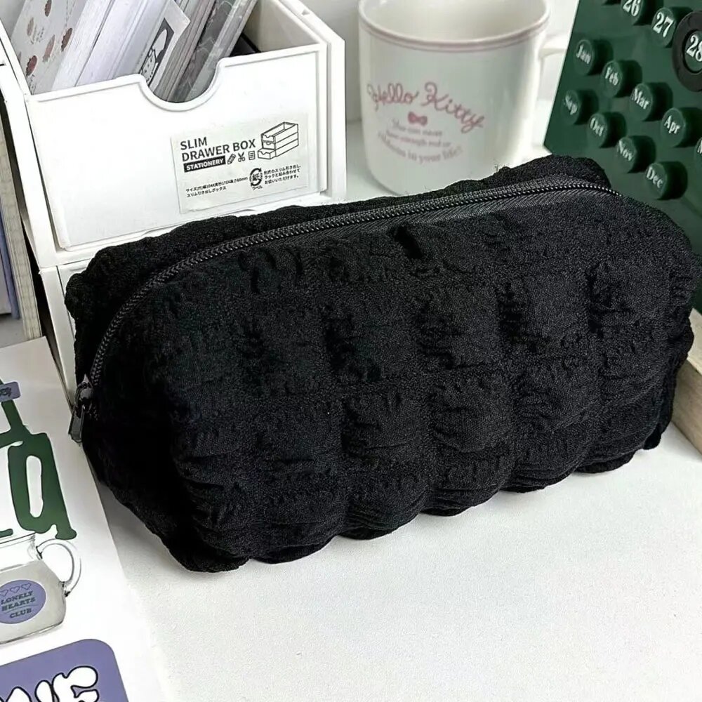 Пенал Puff Bubble Grid Niche кремового цвета Черный, black