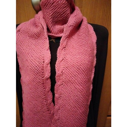 фото Шарф ,16 см, универсальный, розовый нет бренда