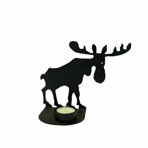 Подсвечник Лось черный металл 208х167х94 см 953₽