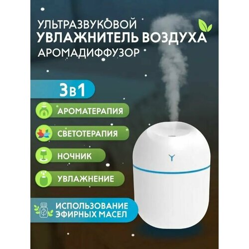 Увлажнитель воздуха с функцией ароматизации ультразвуковой LED подсветка ночник для использования дома в офисе и в автомобиле 75000₽