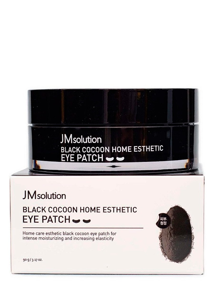 JM Solution Гидрогелевые патчи с экстрактом древесного угля и шелкопряда, Black Cocoon Home Esthetic Eye Patch, 60 шт.