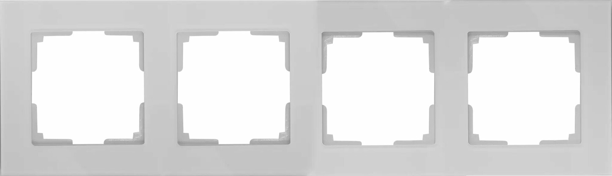 Рамка для розеток и выключателей Werkel Favorit 4 поста стекло цвет белый