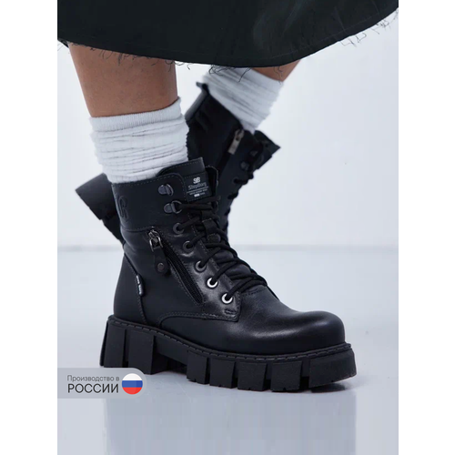 Ботинки берцы Step Borg Ботинки зимние SB TREND, натуральная кожа, нубук, размер 37, черный ботинки берцы зимние натуральная кожа размер 37 черный