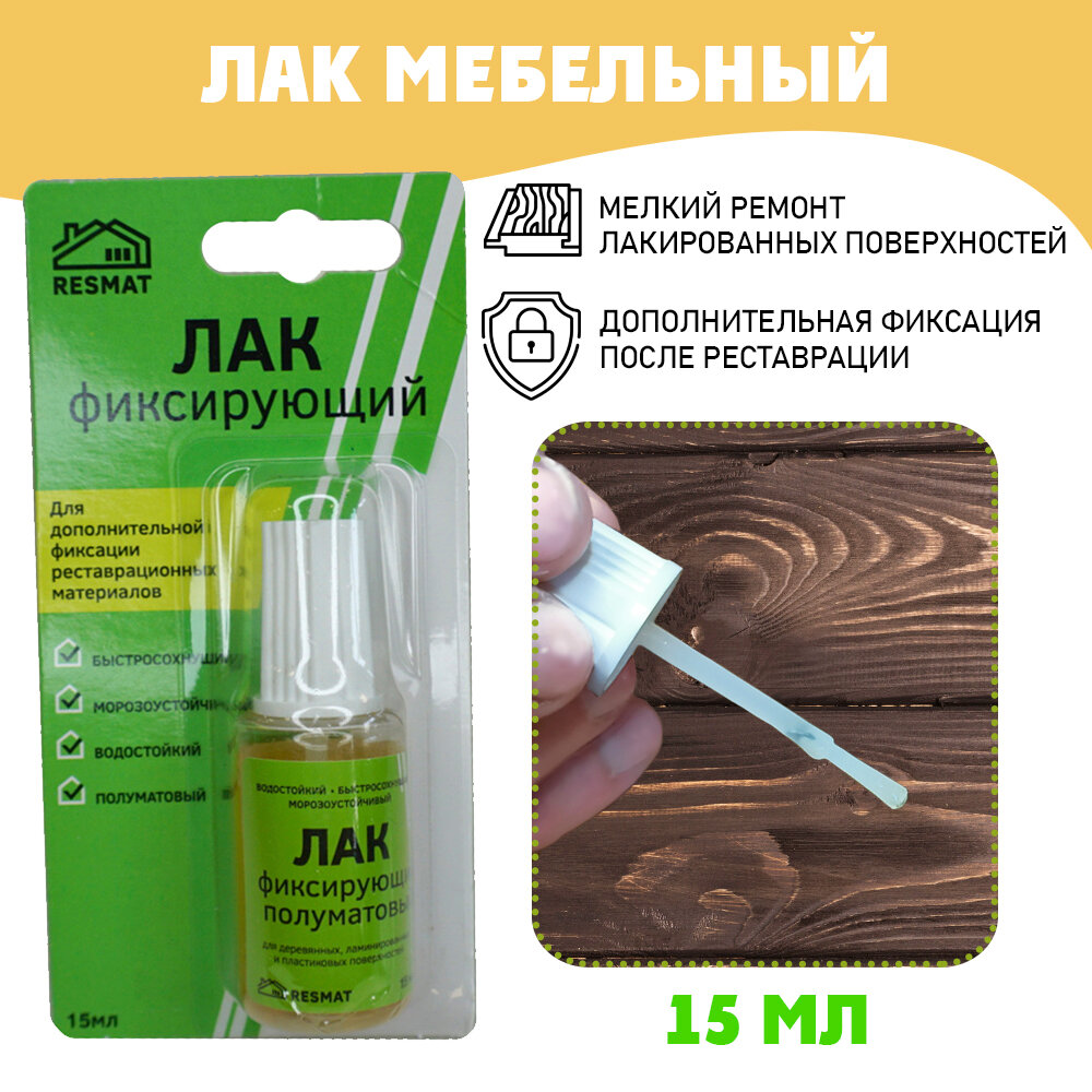 фото Лак прозрачный/ фиксирующий в блистере 15 мл