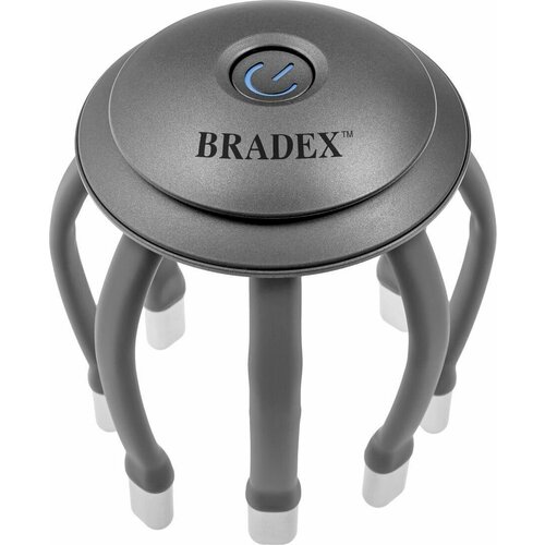Массажёр для головы вибрационный бруклин, серый Bradex