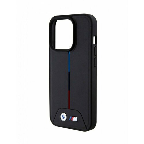 Чехол BMW M-Collection PU Quilted Tricolor Hard (MagSafe) для iPhone 15 Pro, цвет Черный (BMHMP15L22PVTK)