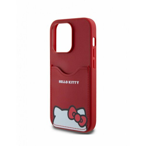 Чехол Hello Kitty Cardslot PU Leather Hidden Kitty Hard для iPhone 14 Pro, цвет Красный (HKHCP14LPSCKER) красный