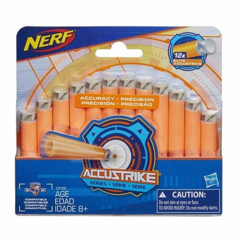 NERF Комплект 12 стрел для бластеров аккустрайк игрушка стрелы nerf аккустрайк c0163 оранжевый