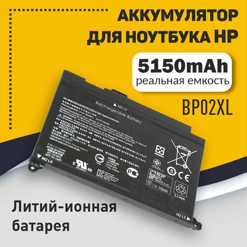Аккумуляторная батарея для ноутбука HP 15-AU (BP02XL) 7.7V 5150mAh аккумулятор для ноутбука hp hstnn lb7h