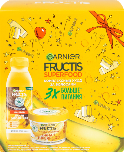 Подарочный набор Garnier Fructis Superfood, Шампунь для волос 350 мл + маска для волос 390 мл - фото №16