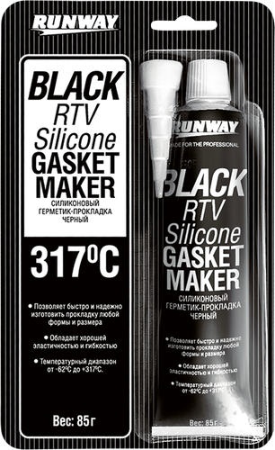 Герметик-прокладка RUNWAY силиконовый, черный Арт. RW8501, 85г