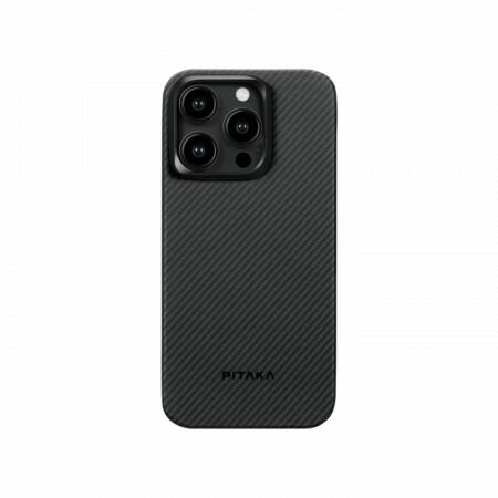 Чехол Pitaka MagEZ Case 4 для iPhone 15 Pro Max (6.7), Black/Grey (Kl1501PMА) кевлар (арамид) 600D (узкое плетение)