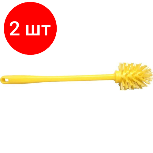 Комплект 2 штук, Ершик FBK для труб ручной круглый 63х80х370мм, пластик желтый 57156-4