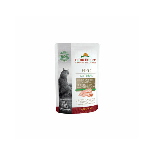 Almo Nature Паучи 75% мяса для Кошек Куриное Филе с Ветчиной (HFC - Natural - Chicken Fillet with Ham) 4 шт 55 гр