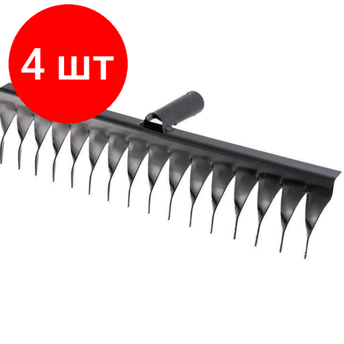 Комплект 4 штук, Грабли РусТрейд 16-ти зубые витые, эмаль б/ч ГВ-16 си-00085