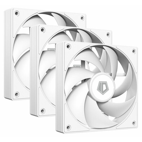 Вентилятор ID-Cooling AF-125-W Trio 120x120x25mm белый 4-pin 14-30dB 170gr Ret
