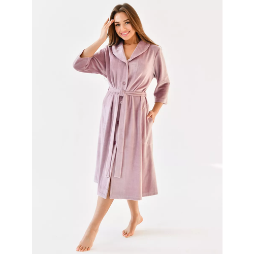 фото Халат текстильный край, размер 50, бежевый