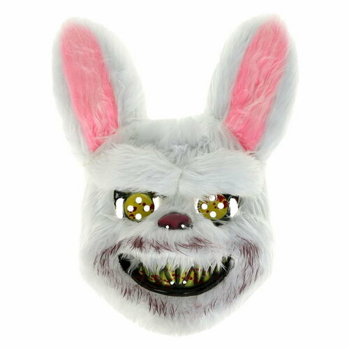 Карнавальная маска Страшный заяц, цвет белый