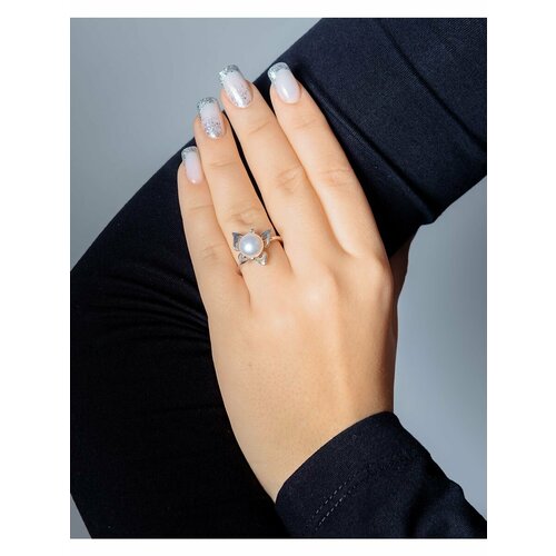 фото Кольцо l-silver, серебро, 925 проба, родирование, размер 16.5, белый, серебряный