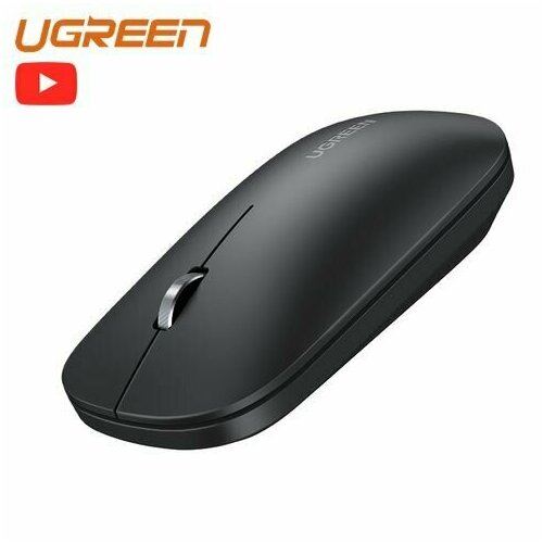 Беспроводная компьютерная мышь UGREEN MU001 Portable Wireless Mouse 4000DPI 2.4G + Bluetooth бесшумное нажатие черная черный
