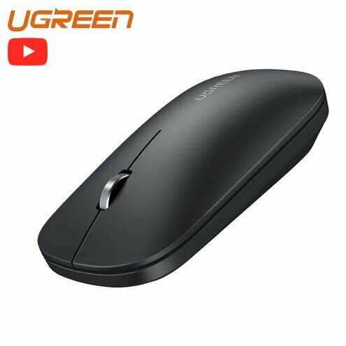 Беспроводная компьютерная мышь UGREEN MU001 Portable Wireless Mouse 4000DPI 2.4G + Bluetooth бесшумное нажатие черная