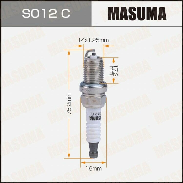 Свеча зажигания Masuma S012C Nickel BKR6E (6962)