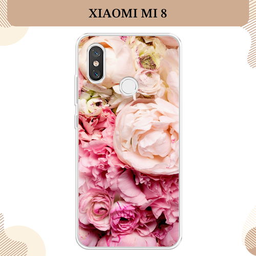 Силиконовый чехол Пионы яркие на Xiaomi Mi 8 / Сяоми Mi 8