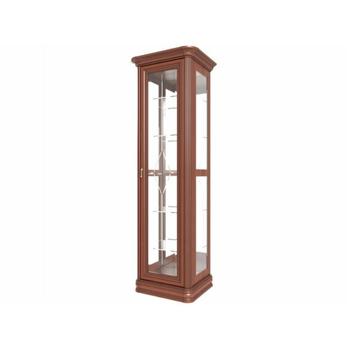 Витрина «Василиса» 1-но дв. низкая (витраж Ромб), цвет махагон