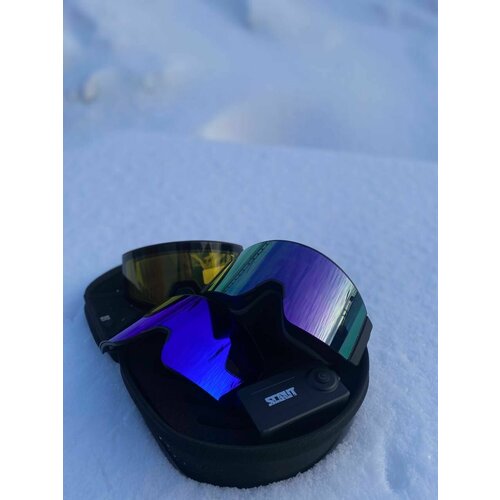 Комплект снегоходные очки с подогревом (фиолетовая + синяя линза) Scout Box Violet Dark blue