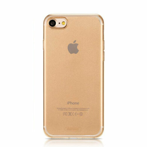 Чехол накладка силиконовый для айфон Iphone 7/8 Plus Remax Crystal прозрачный золотой