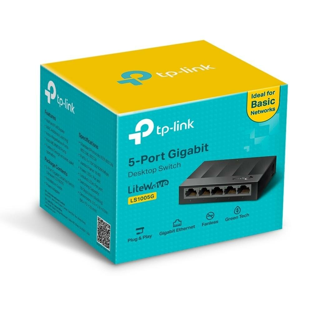 TP-Link LS1005G 5-портовый 10/100/1000 Мбит/с настольный коммутатор