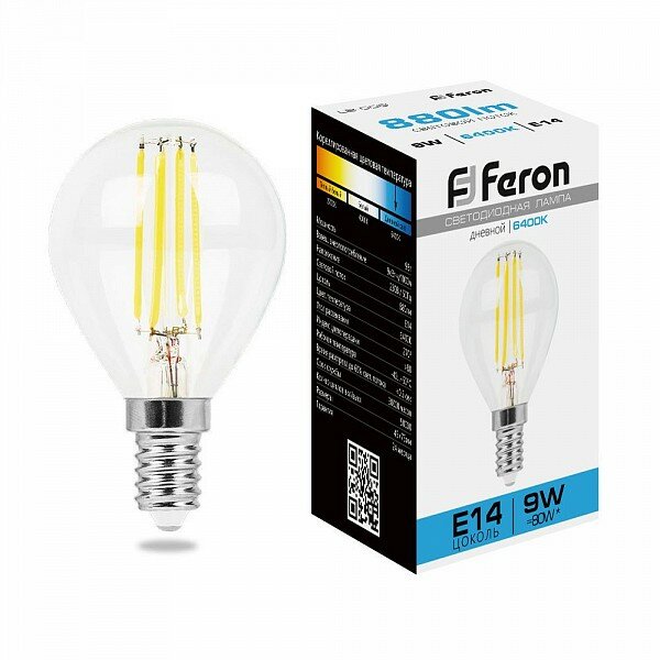 Лампа светодиодная Feron LB-509 E14 230В 9Вт 6400K 38223