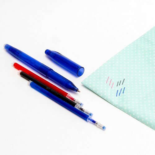 Ручка для ткани с термоисчезающими чернилами, 4 цветных стержня