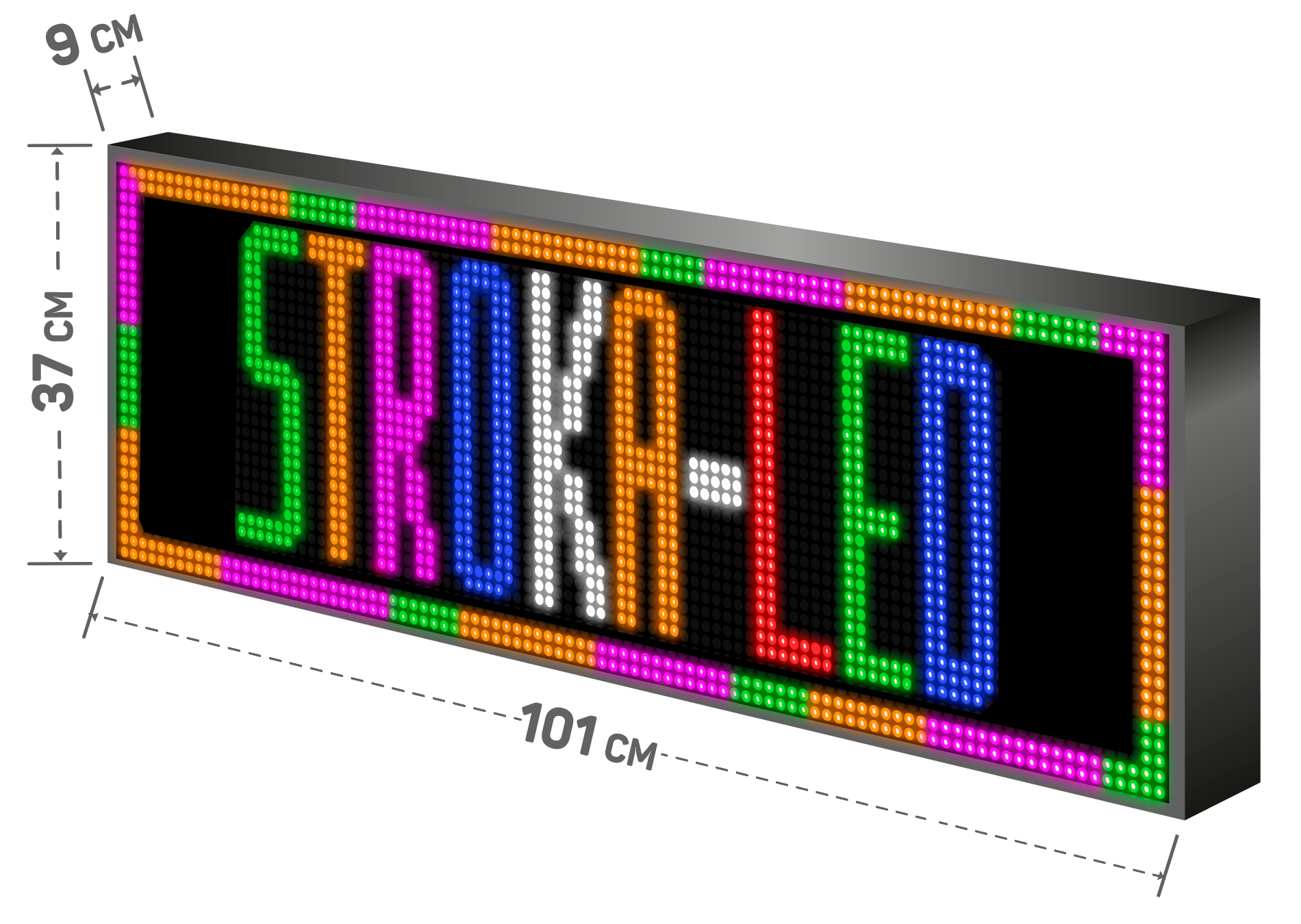 Бегущая строка/ Led /рекламная вывеска/ панель/101х37см