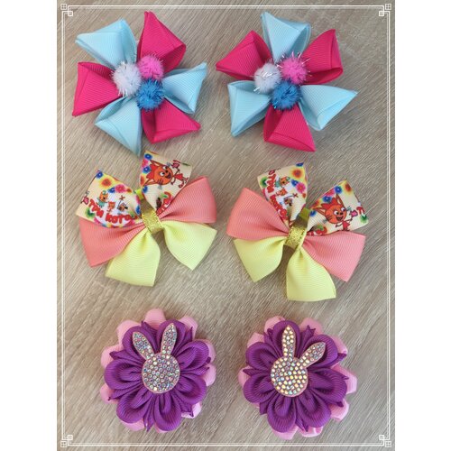 Набор бантиков для девочки | Набор резинок для волос | Подарок для девочки, 6 шт.