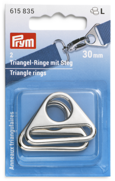 Треугольные кольца 30мм, сплав цинка, серебристый, 2шт в упаковке PRYM 615835