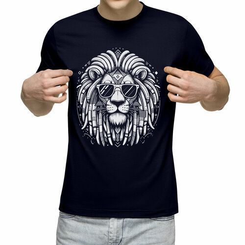мужская футболка лев в очках m белый Футболка Us Basic, размер XL, синий