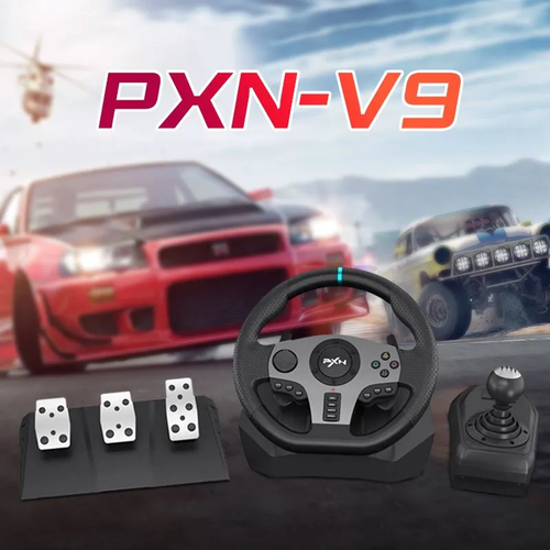 Игровой руль PXN V900 c педалями для ПК PS3 PS4 XBox One Nintendo Switch Гоночный симулятор вождения с педалями Черный SUPERNOWA 2990000₽