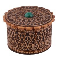 фото Шкатулка малая с камнями Малахит, Бирюза 30301/05