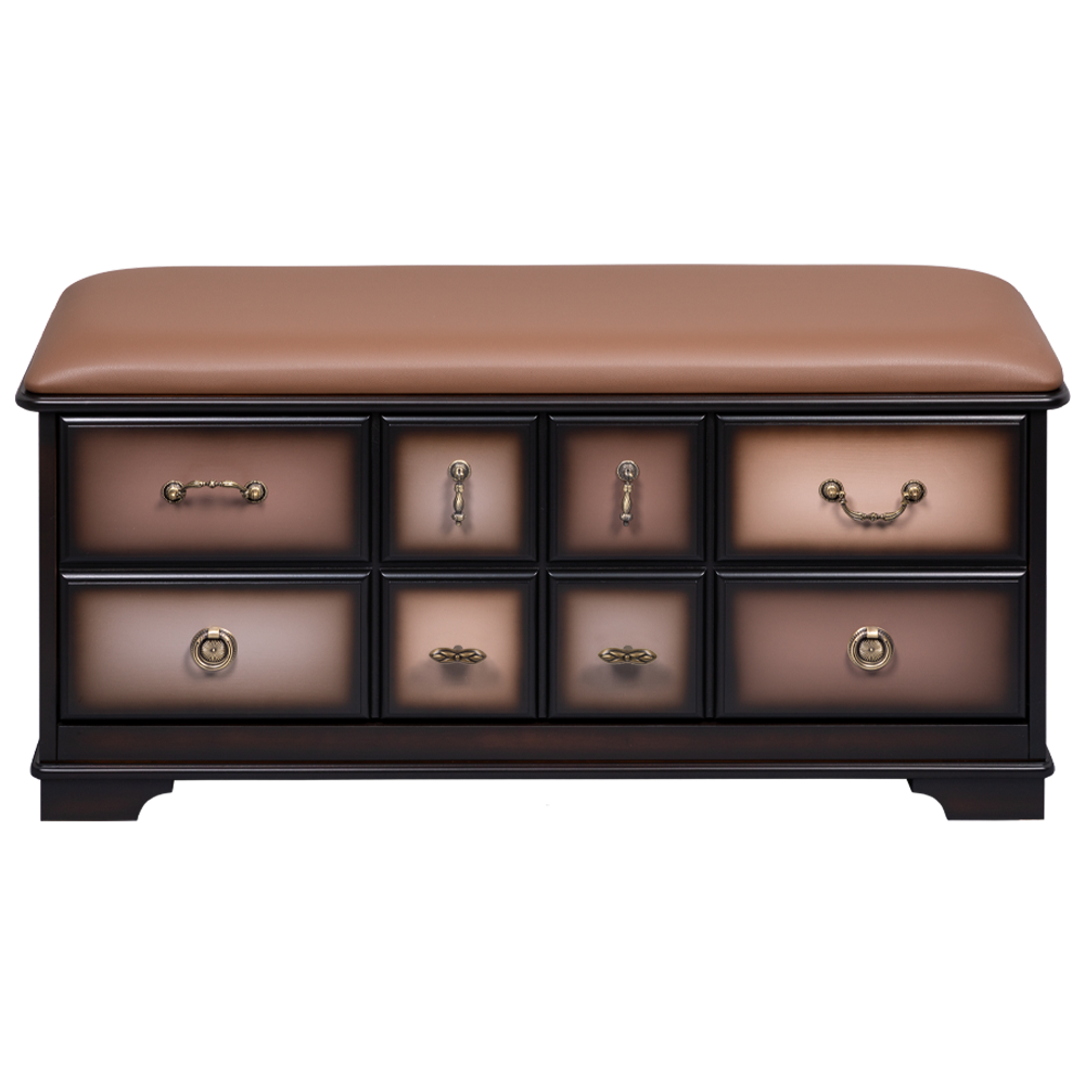Банкетка Bogacho Пандора 4 с ящиком темно коричневая цвет фасада шоколад ручная работа