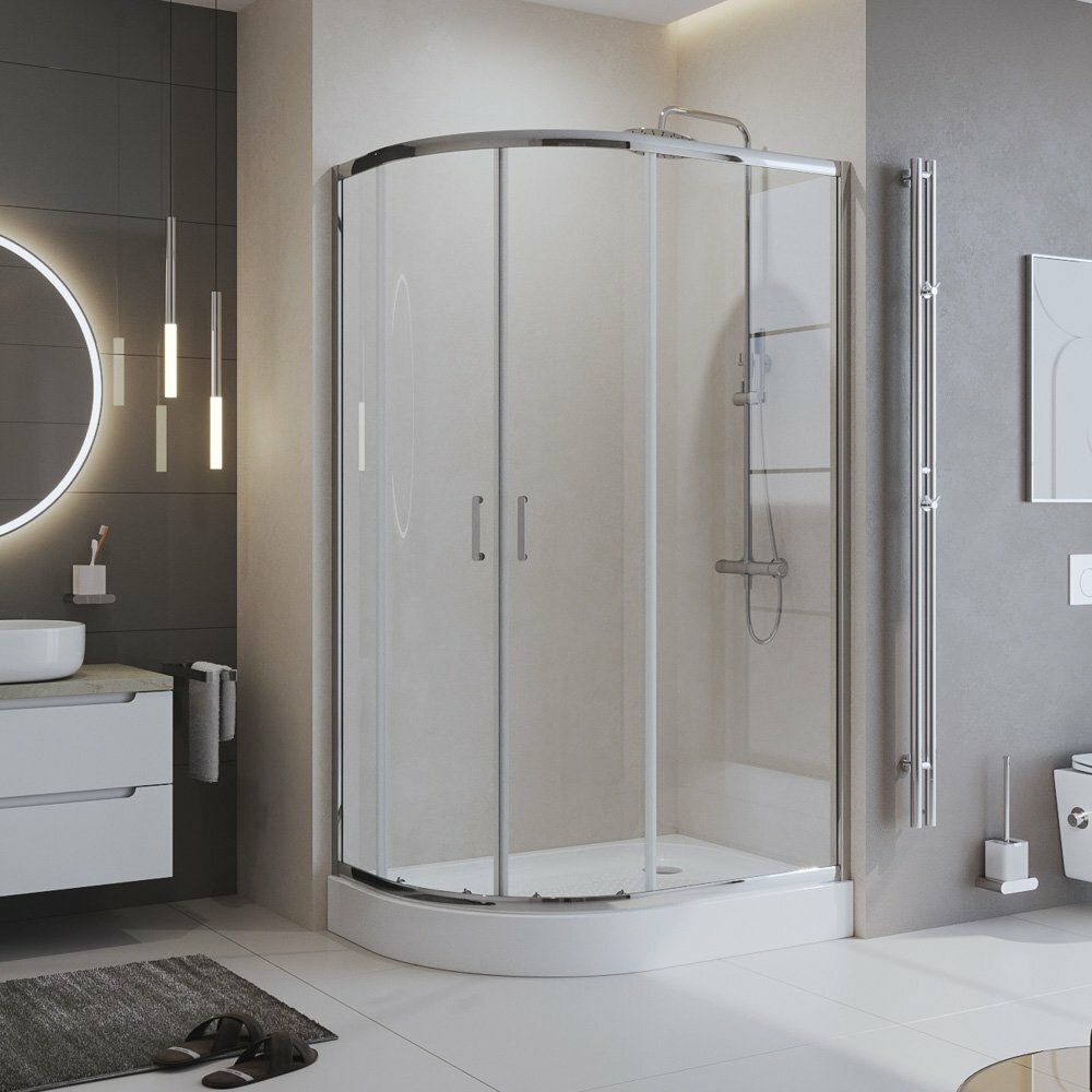 Душевой уголок BelBagno Uno 120x90 UNO-195-RH-2-120/90-C-Cr стекло матовое, профиль хром, без поддона