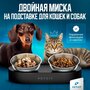 Миска двойная для кошек и собак из пищевой стали Fresh Nano Double