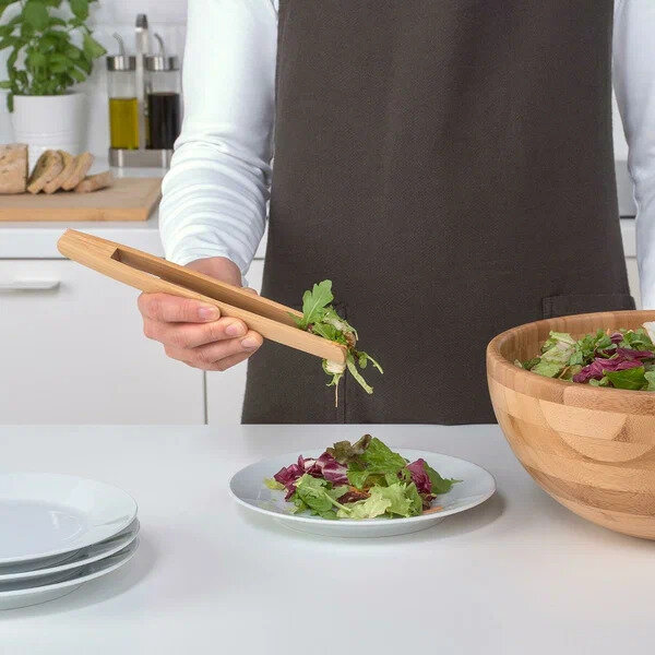 Щипцы для кухни ИКЕА ОСТБИТ, бамбук, деревянные, 24 см, 1 шт.