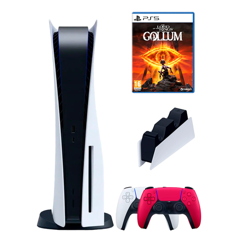 PS5 (ПС5) Игровая приставка Sony PlayStation 5 ( 3-я ревизия) + 2-й геймпад(красный) + зарядное + Gollum
