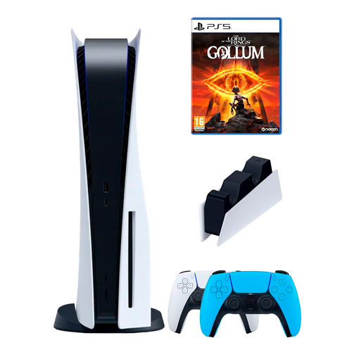 PS5 (ПС5) Игровая приставка Sony PlayStation 5 ( 3-я ревизия) + 2-й геймпад(голубой) + зарядное + Gollum