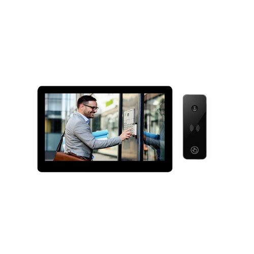 Комплект видеодомофона Tantos NEO HD SE (черный) и iPanel 2 HD + (черная)